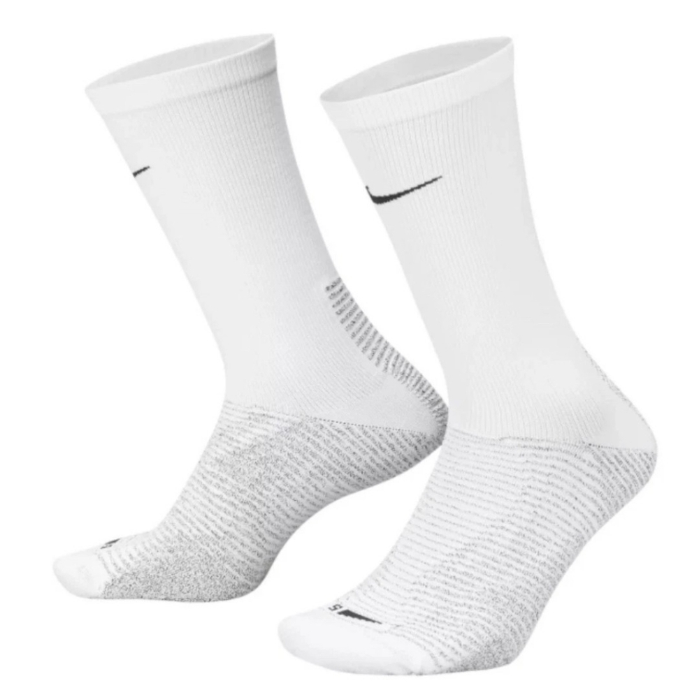 Nike Mens Size 12-13.5 Vapor Strike Grip Soccer Socks White Gray DH6613-100